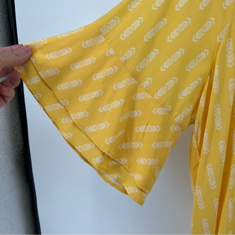 Matilda Jane Yellow Tunic with Flutter Sleeves and Mandarin Collar - Picture 4 of 8